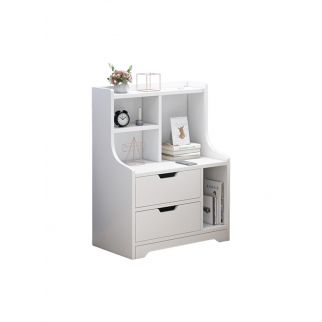 Sharpdo Nightstands: Home Bedside Storage Cabinet in White, Featuring 2 Drawers for Convenient Organization.