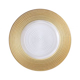 Light Luxury European Style Electroplated Glass Plate: Creative 26.3cm Plate with Straw Hat Pattern Design Style 2