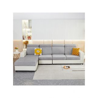 Plush Sofa Cushion Cover in a Solid Color with Added Thickness, Ensuring Comfort and Durability Model -4