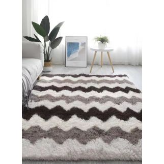 Luxurious Modern Rectangle Carpet: Soft and Comfortable Rug Ideal for Bedroom, Living Room, Kid's Room, Home, Hotel, or Office Decor in Grey, 140cm*200cm Style 3.