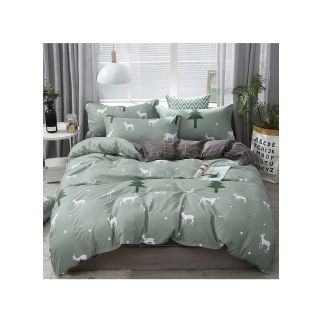 Style 12: Sharpdo 4-Piece Soft Polyester Bed Sheet Set includes 1 Quilt Cover (200*230cm), 1 Flat Sheet, and 2 Pillowcases.