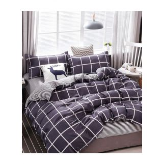 Style 9: Sharpdo 4-Piece Soft Polyester Bed Sheet Set includes 1 Quilt Cover (200*230cm), 1 Flat Sheet, and 2 Pillowcases.