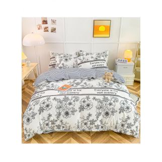 Style 5: Sharpdo 4-Piece Soft Polyester Bed Sheet Set includes 1 Quilt Cover (200*230cm), 1 Flat Sheet, and 2 Pillowcases.