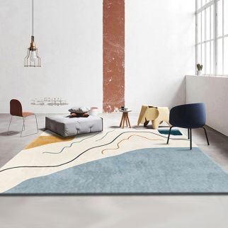 Modern Minimalist Style Living Room is Fully Covered with Imitation Cashmere Thickened Carpet 160*230CM Style 1