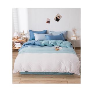 Style 2: Sharpdo 4-Piece Soft Polyester Bed Sheet Set includes 1 Quilt Cover (200*230cm), 1 Flat Sheet, and 2 Pillowcases.