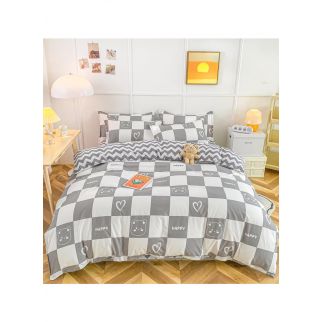 Style 3: Sharpdo 4-Piece Soft Polyester Bed Sheet Set includes 1 Quilt Cover (200*230cm), 1 Flat Sheet, and 2 Pillowcases.