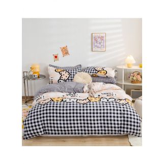 Style 3: Sharpdo 4-Piece Soft Polyester Bed Sheet Set includes 1 Quilt Cover (150*200cm), 1 Flat Sheet, and 2 Pillowcases.