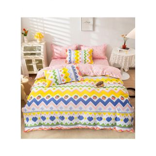 Style 4: Sharpdo 4-Piece Soft Polyester Bed Sheet Set includes 1 Quilt Cover (150*200cm), 1 Flat Sheet, and 2 Pillowcases.