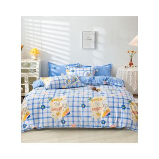 Style 7: Sharpdo 4-Piece Soft Polyester Bed Sheet Set includes 1 Quilt Cover (150*200cm), 1 Flat Sheet, and 2 Pillowcases.
