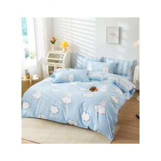 Style 6: Sharpdo 4-Piece Soft Polyester Bed Sheet Set includes 1 Quilt Cover (150*200cm), 1 Flat Sheet, and 2 Pillowcases.