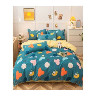 Style 2: Sharpdo 4-Piece Soft Polyester Bed Sheet Set includes 1 Quilt Cover (150*200cm), 1 Flat Sheet, and 2 Pillowcases.