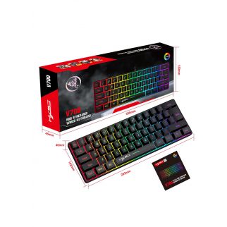 V700 Wired RGB Streamer Gaming Keyboard in sleek black offers customizable RGB lighting and responsive keys, enhancing your gaming experience.
