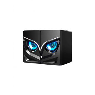 Black/blue V128 USB 2.1 desktop speaker