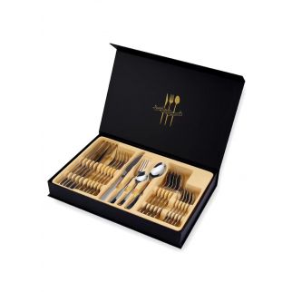 24-Piece Silver Stainless Steel Cutlery Set, Ideal for Stylish Dining Experiences