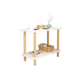 Multipurpose 2-Tier Sofa Side Table: Perfect for Narrow Spaces, Functions as Bedside or Coffee Table, Maximizing Utility in Small Areas