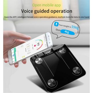 Bluetooth scale intelligent APP electronic scale Black Chargeable