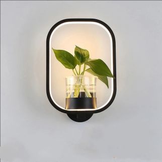 Wall lamp with a plant pot.