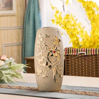 Ceramic Vase Electroplating Gold European Style Home Living Room Decoration 2style