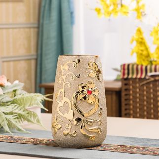 Ceramic Vase Electroplating Gold European Style Home Living Room Decoration 1style