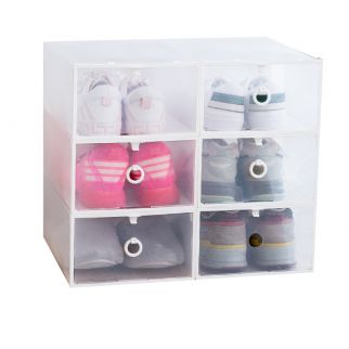 6 thickened and transparent shoebox drawer type White