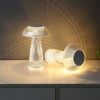 RECHARGEABLE MUSHROOM SHADOW TABLE LAMP, FLASH JELLYFISH, TOUCH AND REMOTE CONTROL
