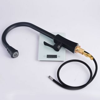 Hot And Cold Kitchen Black Pull-out Rotating Sink Faucet Plating