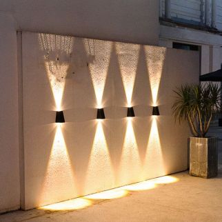 Outdoor solar lights, waterproof, auto on/off, wall-mounted lights for ascending and descending motion. Dusk to dawn lighting for outdoor spaces like patios, rooftops, gardens, garages, walkways, and balconies. Easy installation.