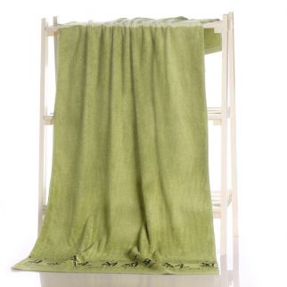 Bamboo charcoal fiber bath towel Green 70x140cm