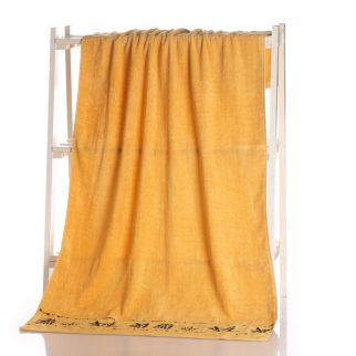 Bamboo charcoal fiber bath towel Yellow 34x74cm