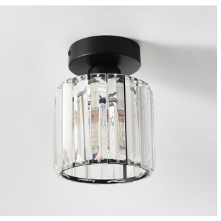 Home Entrance Ceiling Net Red Crystal Aisle Light Black Round shape