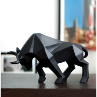 Modern bull home decoration Black 35x19x12cm