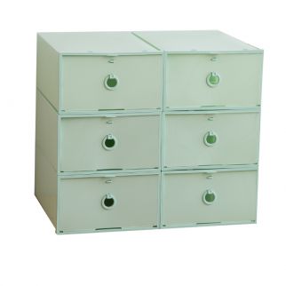 6 thickened and transparent shoebox drawer type Green