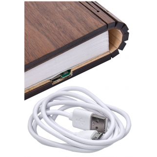 LED Night Light Folding Book Light USB Port Rechargeable Wooden Magnet  Lamp Walnut Warm White