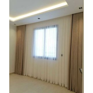 ستائر ويفي طبيقتين  طبقة قماشة مخمل  وطبقة الثانية شيفون