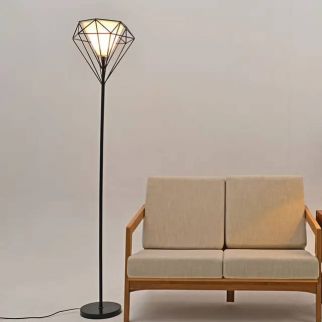 Newish decorative european designer art large modern diamond lampshade floor lamps for living room
