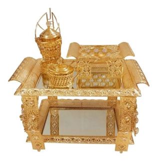 2023 new arrival decorative metal coffee tray set with porcelain tea cup and saucers