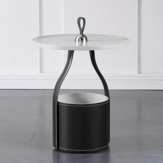 طاولة جانبية فاخرة مصنوعة من الجلد