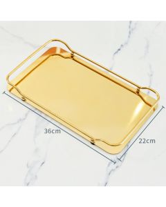 Metal Tray Classified for Light Luxury Nordic Living Room Decor with a Golden Rectangular Style