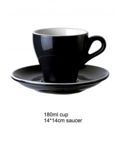 180ml Cup with Beautiful Colored Glaze Finish, Perfect for Enjoying Your Favorite Beverages, Black Color